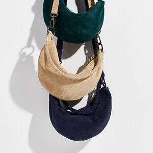 Free People Moon Suede Sling Bag in Ink NWOT